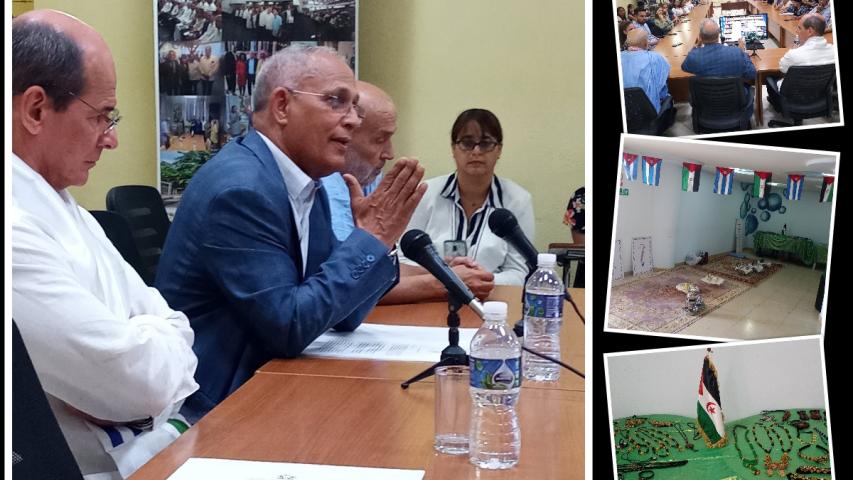 Encuentro con el Embajador de la República Árabe Saharaui Democrática (RADS) en el teatro del  ISRI. 